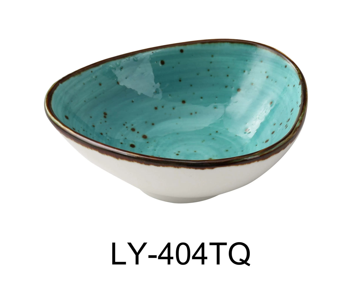 Yanco Lyon - Turquoise 4 3/4" X 4 3/8" X 1 5/8" Triangle Sauce Bowl 5 Oz