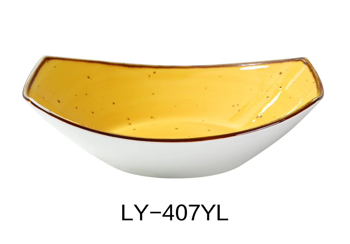 Yanco Lyon - Yellow 7" X 4 3/4" X 1 3/4" Oval Bowl 10 Oz
