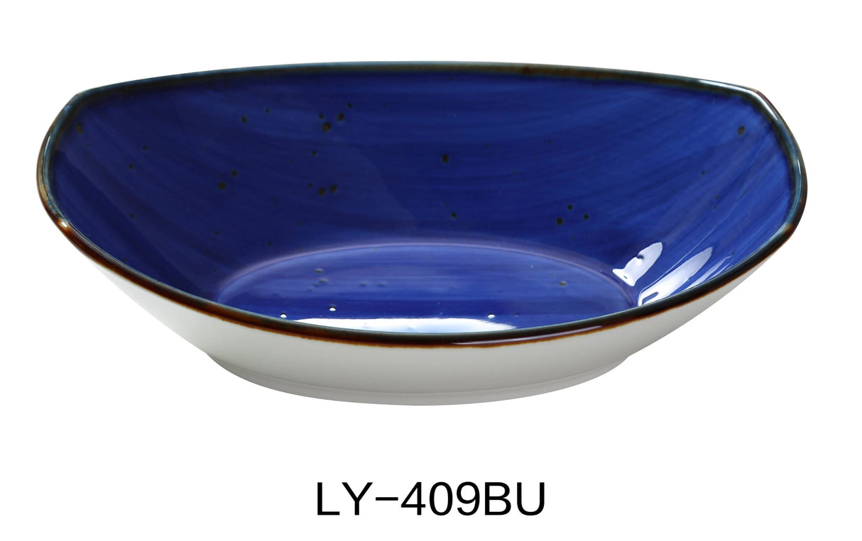 Yanco Lyon-Blue 9" X 6 1/4" X 2 3/8" Oval Bowl 20 Oz