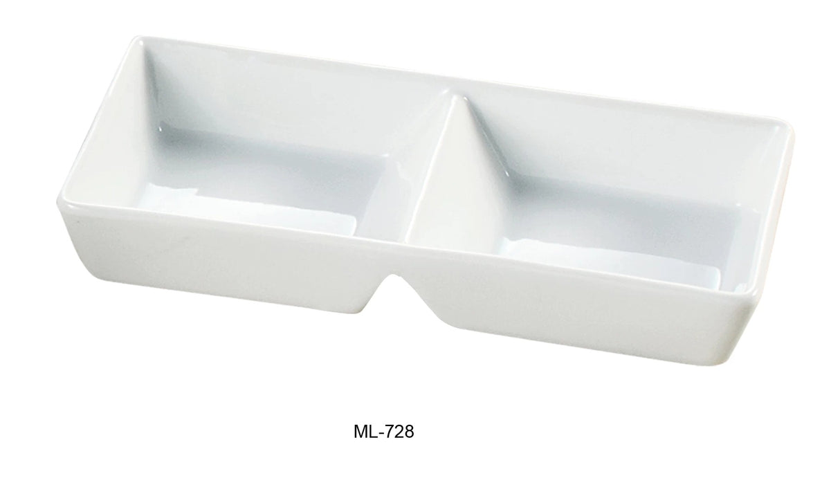 Yanco Mainland 10" X 4" X 1 5/8" Two Divided Tray 10 Oz Each