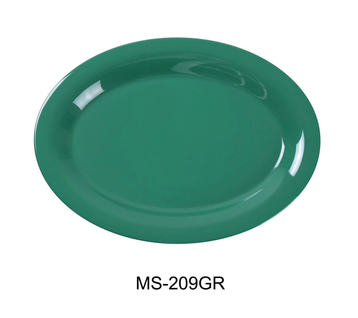 Yanco MILE STONE 9 1/2" X 7 1/4" OVAL PLATTER GREEN