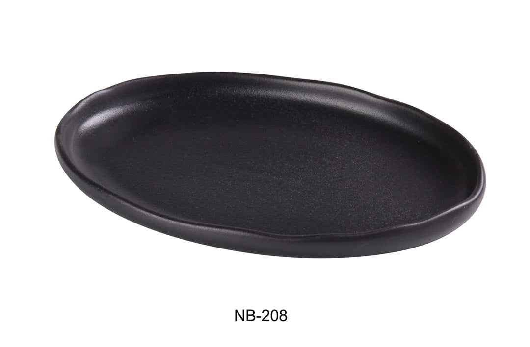 Yanco Noble Black 8" X 5 1/2" X 3/4" Oval Plate