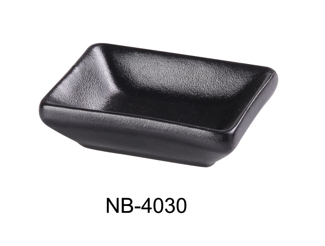 Yanco Noble Black 3" X 2 1/4" X 1" Sauce Dish 1 Oz