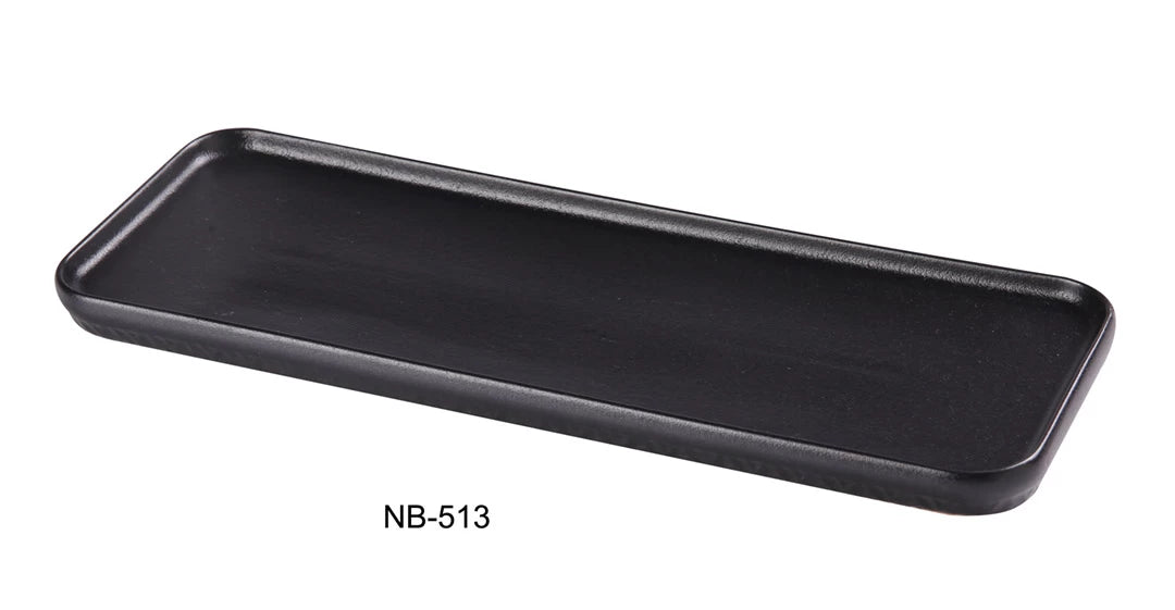 Yanco Noble Black 13 3/8" X 4 3/4" X 3/4" Rectangular Plate