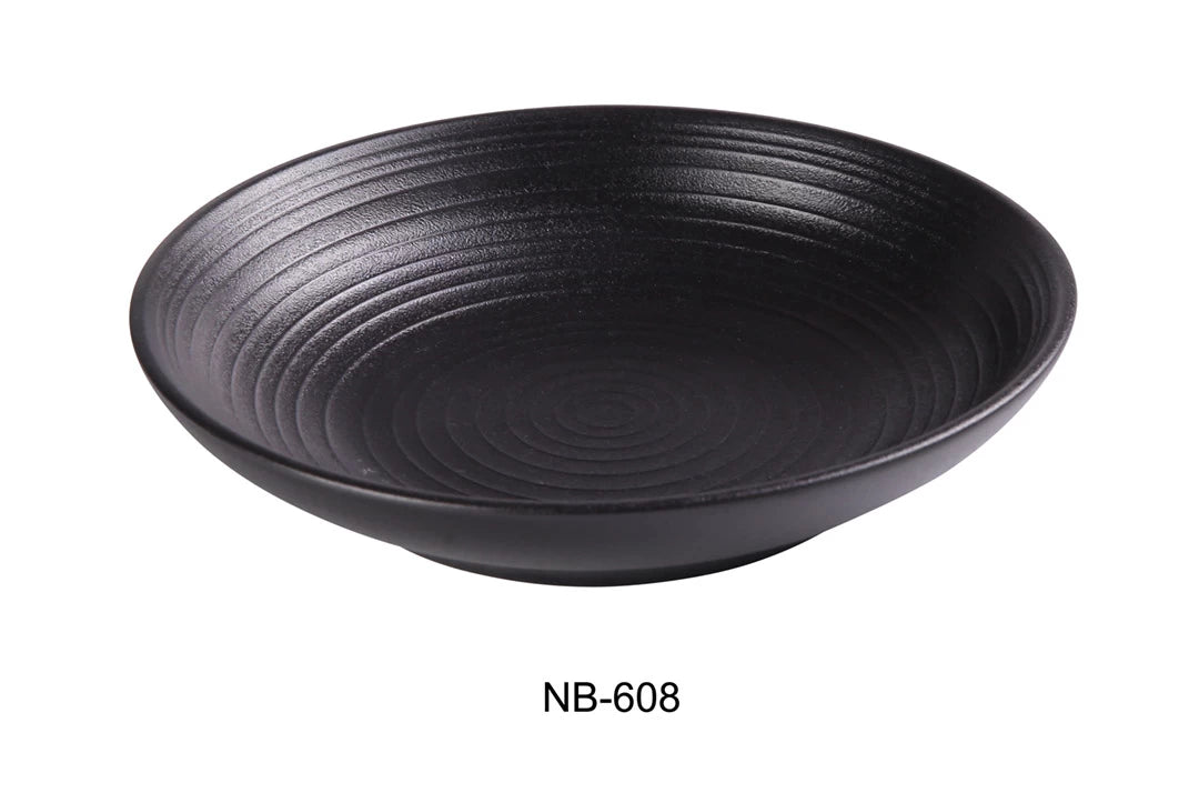 Yanco Noble Black 8" X 1 3/4" Salad/Soup Bowl 20 Oz