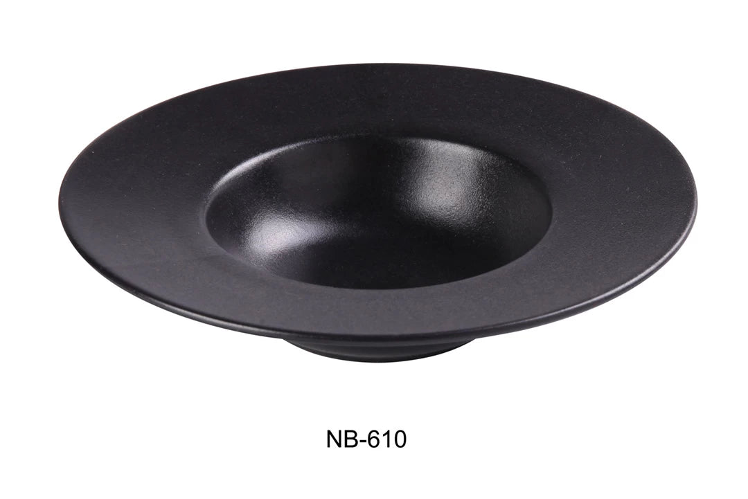 Yanco Noble Black 9 1/2" X 5" X 2 1/8" Dessert Plate 10 Oz