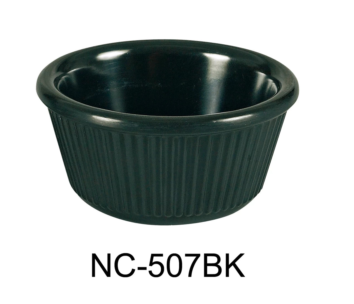 Yanco Accessories 2 1/2", 1.5 OZ FLUTED RAMEKIN BLACK