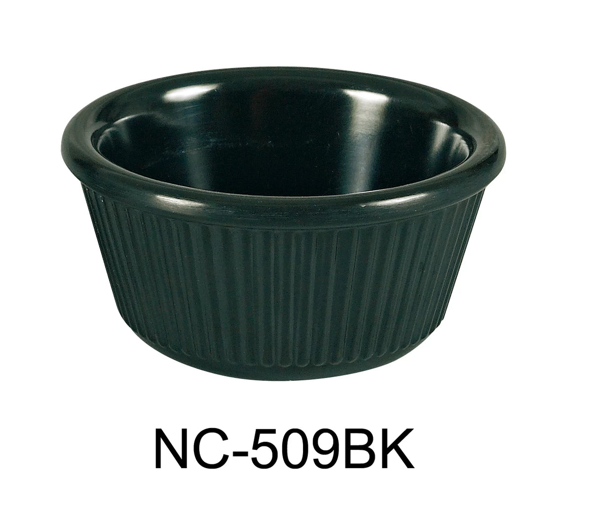 Yanco Accessories 2 7/8", 2 OZ FLUTED RAMEKIN BLACK