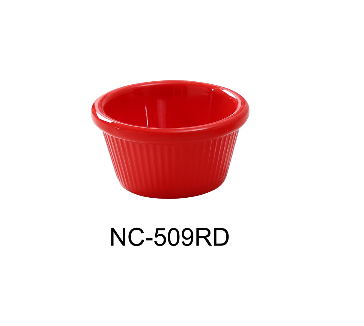 Yanco Accessories 2 7/8", 2 OZ FLUTED RAMEKIN RED