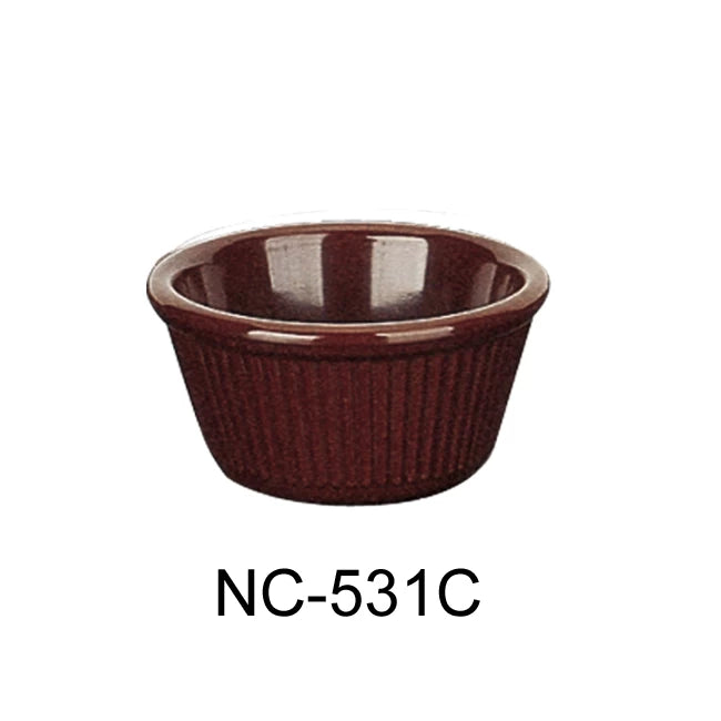Yanco Accessories 3 1/4", 3 OZ FLUTED RAMEKIN CHOCOLATE