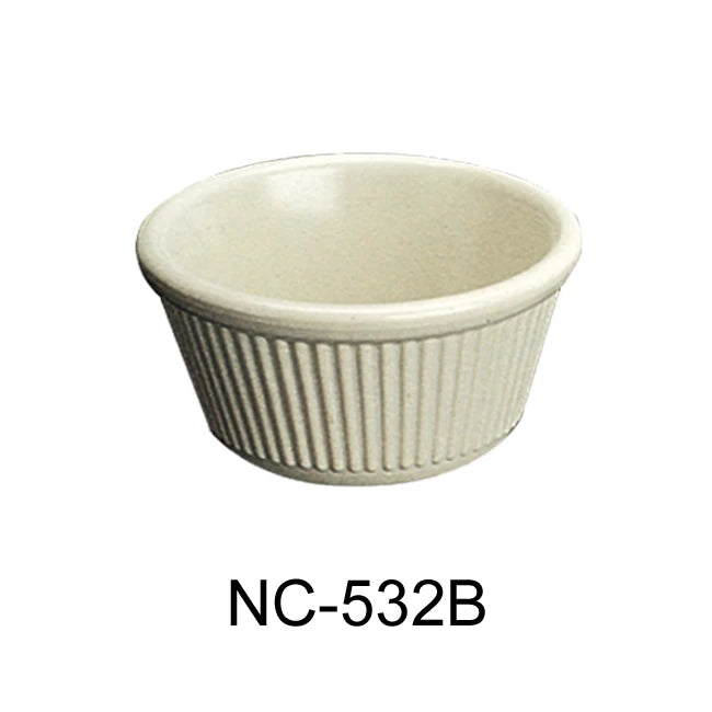 Yanco Accessories 3 3/8" x 1 3/4"H, 5 OZ FLUTED RAMEKIN BONE