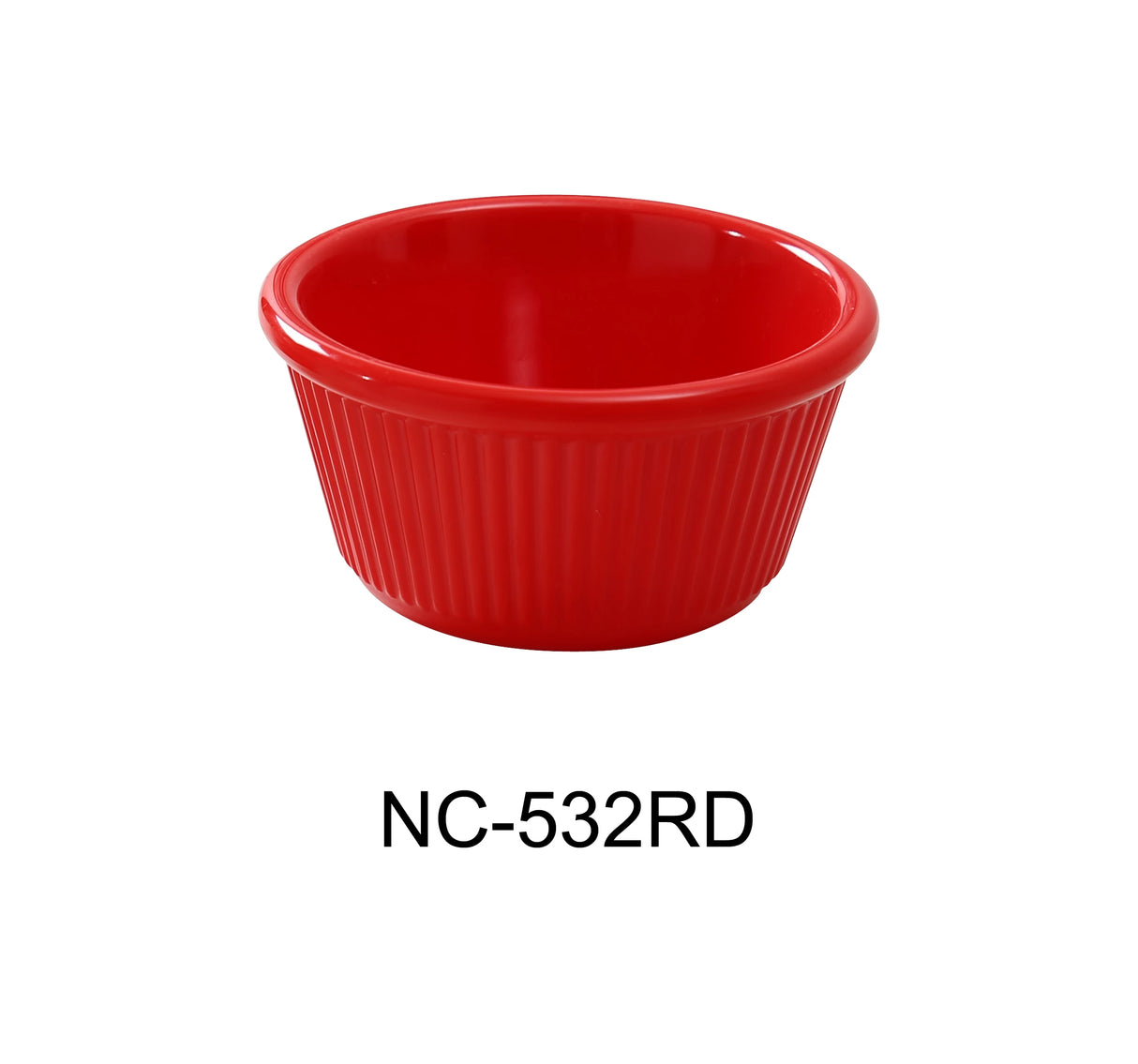 Yanco Accessories 3 3/8" x 1 3/4"H, 5 OZ FLUTED RAMEKIN RED