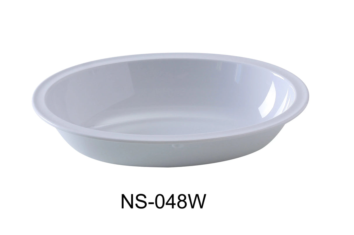 Yanco Nessico 10 3/4" X 7 3/4" X 2 1/2" Oval Bowl 48 Oz White