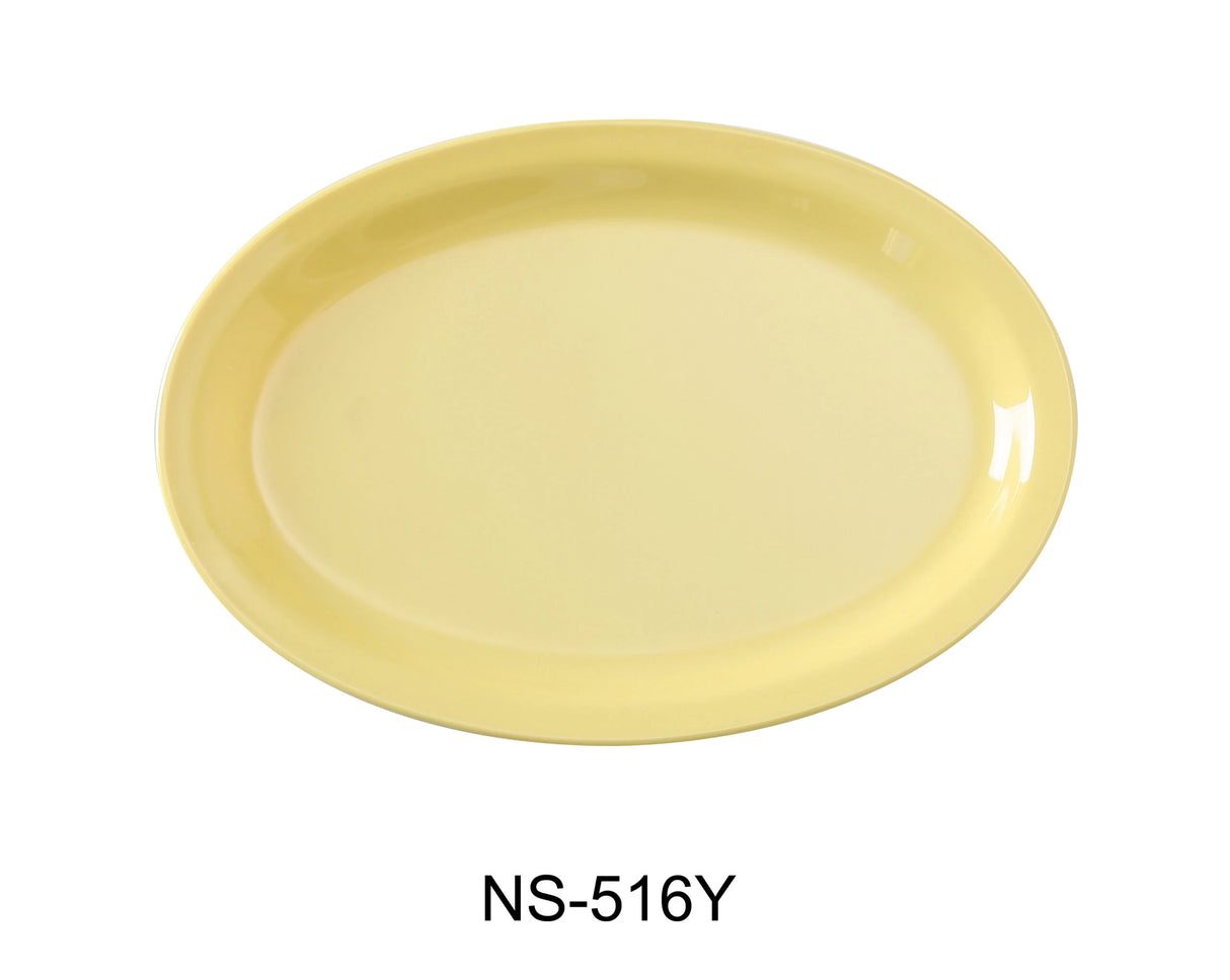 Yanco Nessico 15 1/2" X 10 3/4" Oval Platter W/Narrow Rim Yellow
