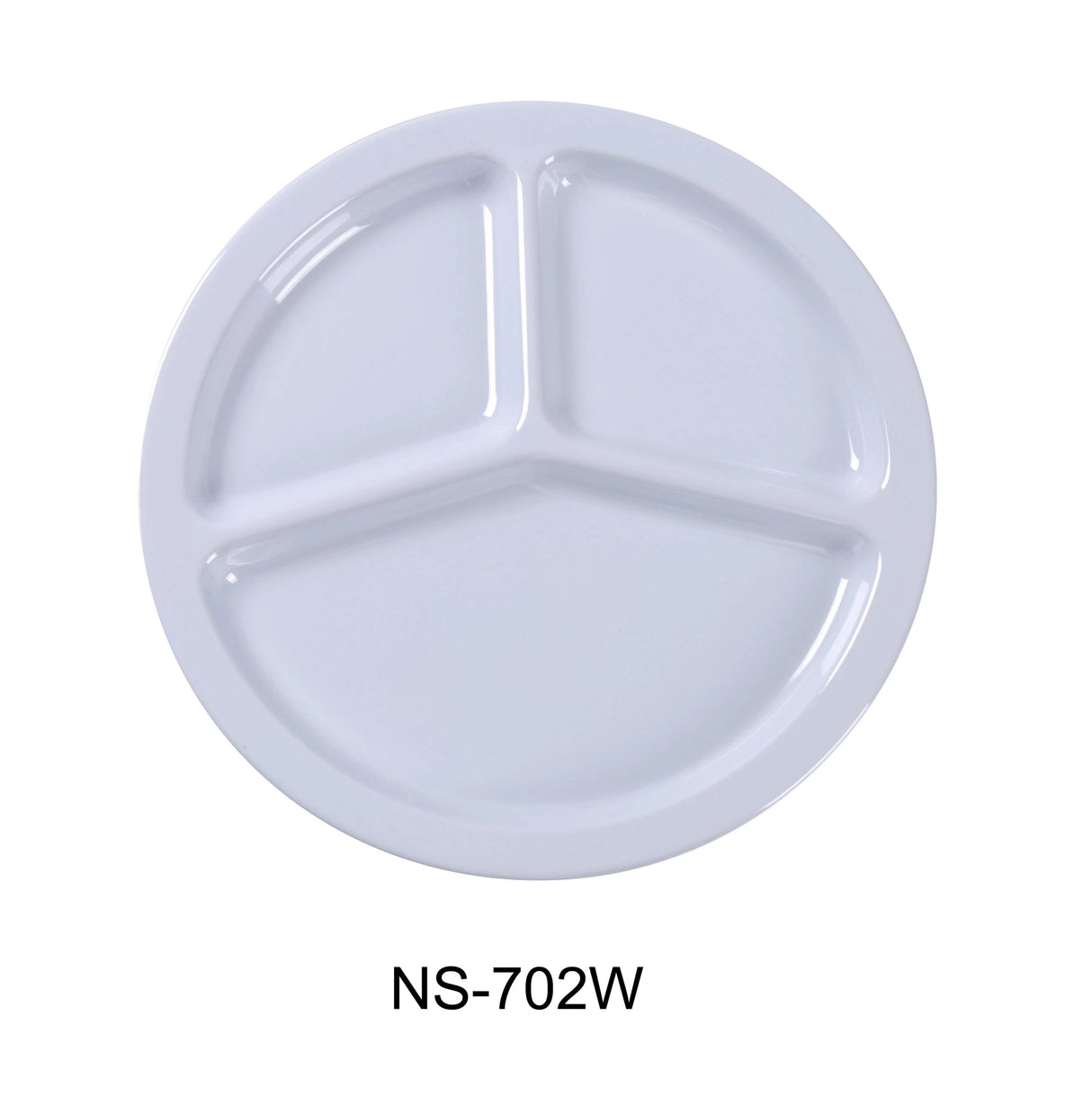 Yanco Nessico 10" 3-Compartment Plate White
