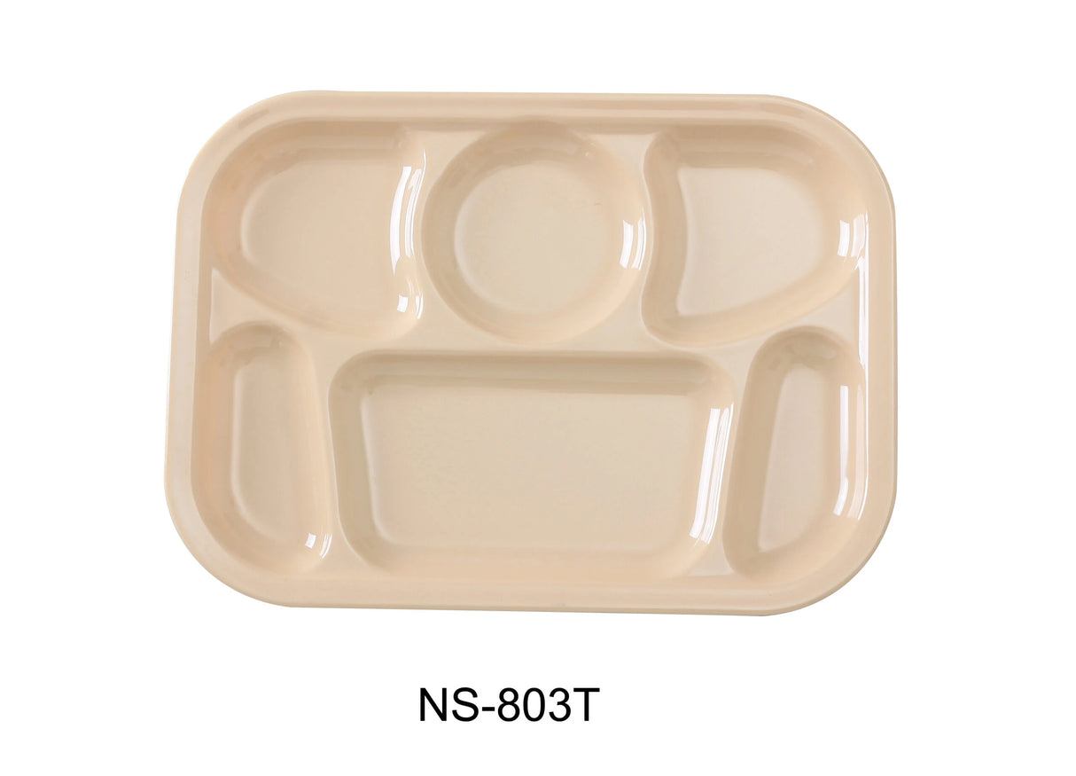 Yanco Nessico 13" X 9 1/2" 6-Compartment Tan