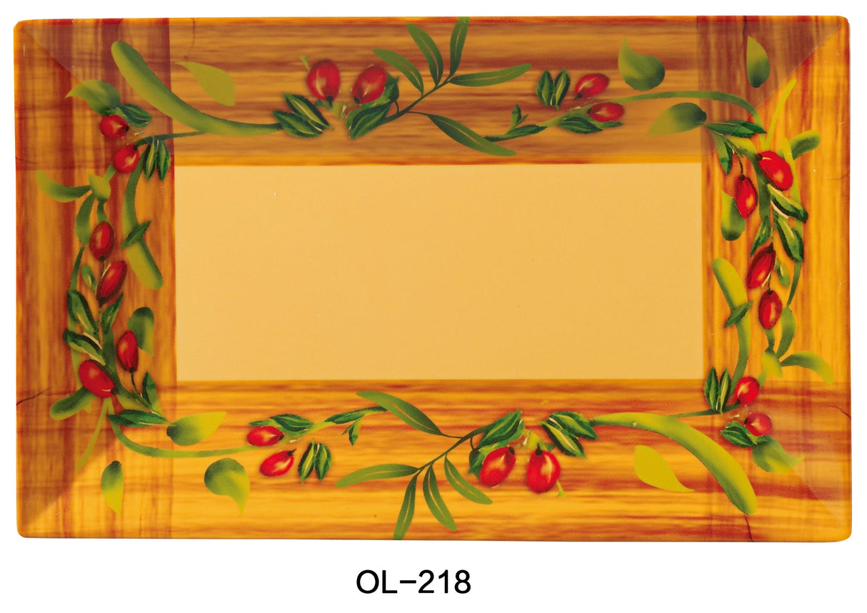 Yanco Olive 18" X 10 1/2" Rectangular Plate