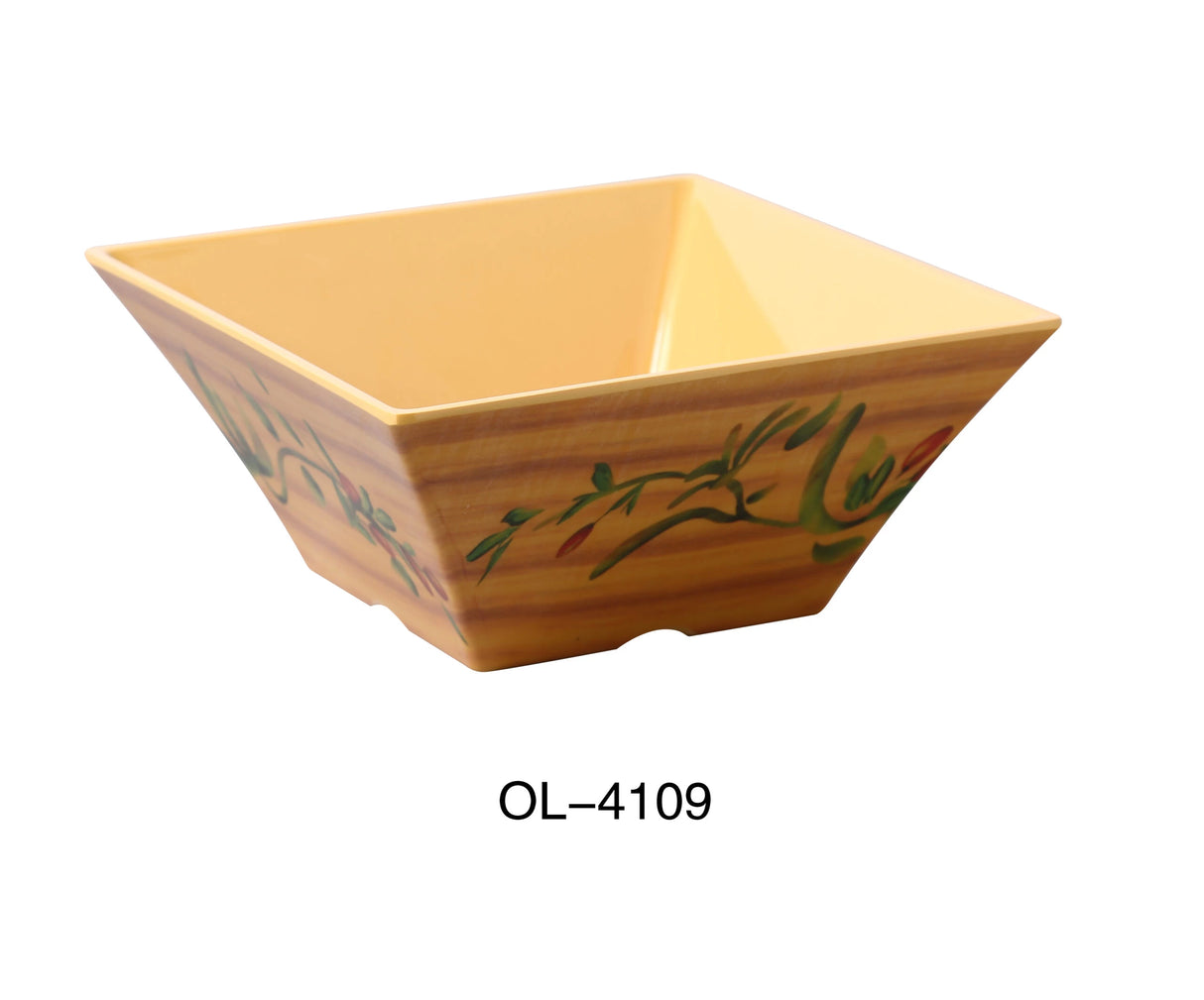 Yanco Olive 10" X 4"H Square Bowl 4 Qt