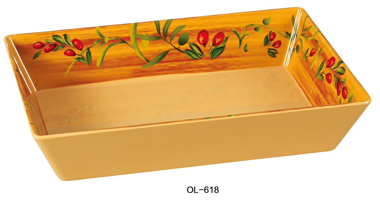 Yanco Olive 17 3/4" X 11 3/4" X 2 1/2" Rectangular Tray