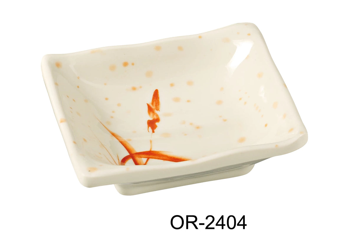 Yanco Orchis 4" Square Sauce Dish Gold Orchis 3.5 Oz