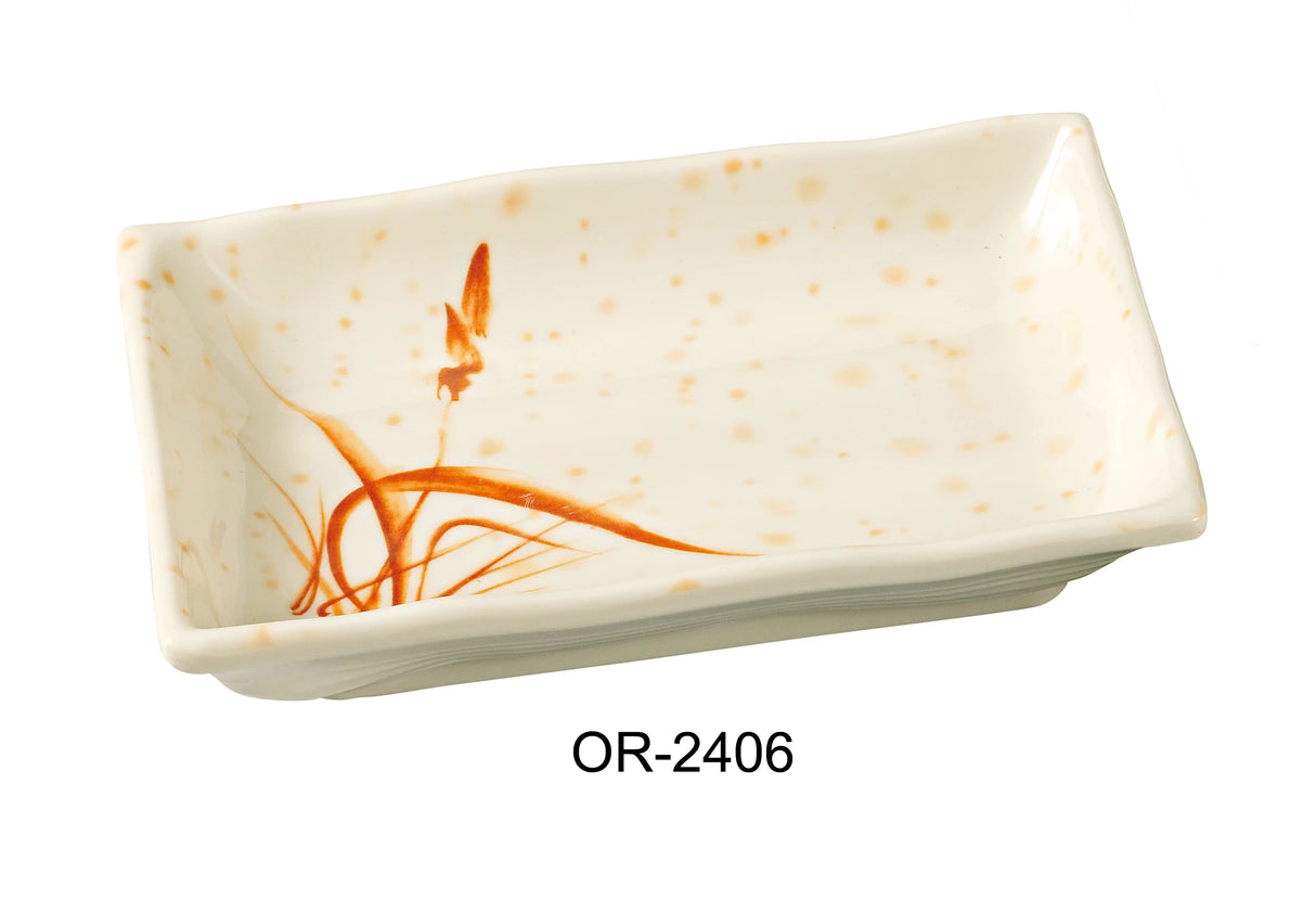 Yanco Orchis 6" X 4 1/2" Rectangular Plate Gold Orchis