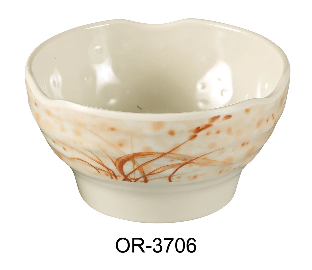 Yanco Orchis 5 1/2" Rice Bowl Gold Orchis 14 Oz