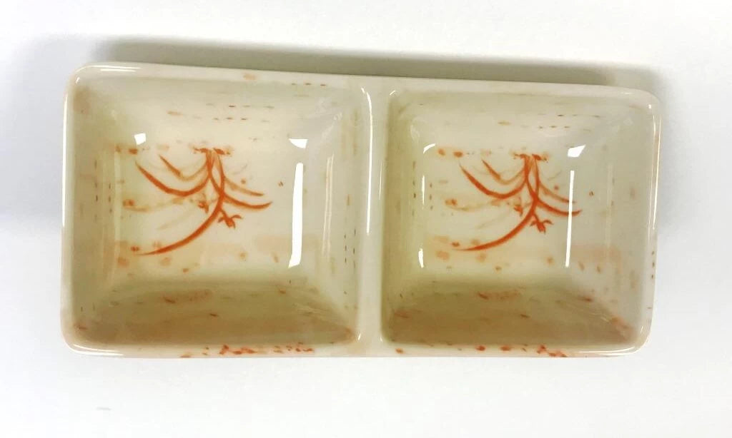 Yanco Orchis 5 3/4" X 2 3/4" Two Divided Sauce Dish 2 Oz Each