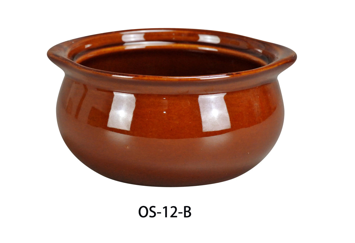 Yanco OS-12-B 4 1/4"X2 1/4" ONION SOUP CROCK BROWN 12 OZ