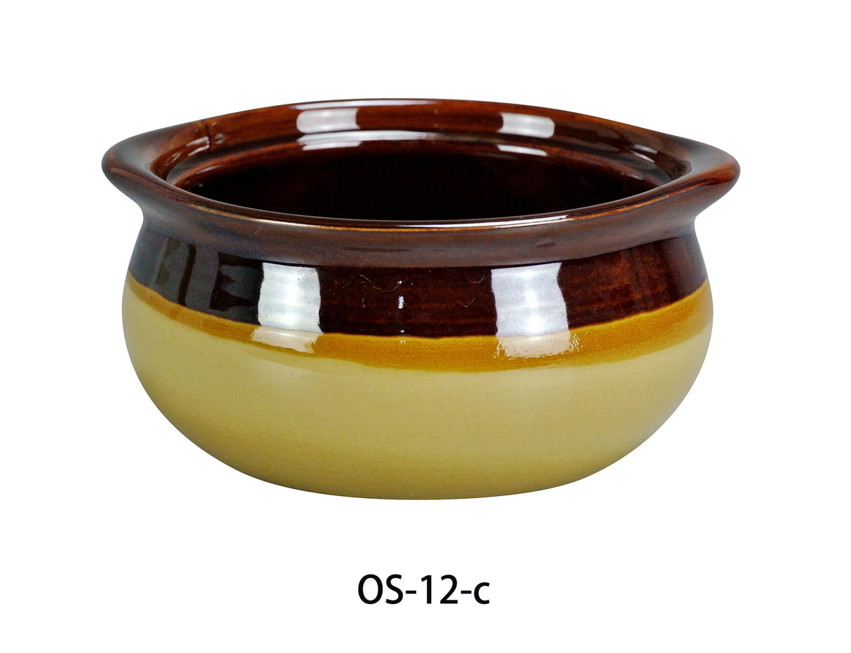 Yanco OS-12-C 4 1/4"X2 1/4" ONION SOUP CROCK TWO TONE 12 OZ