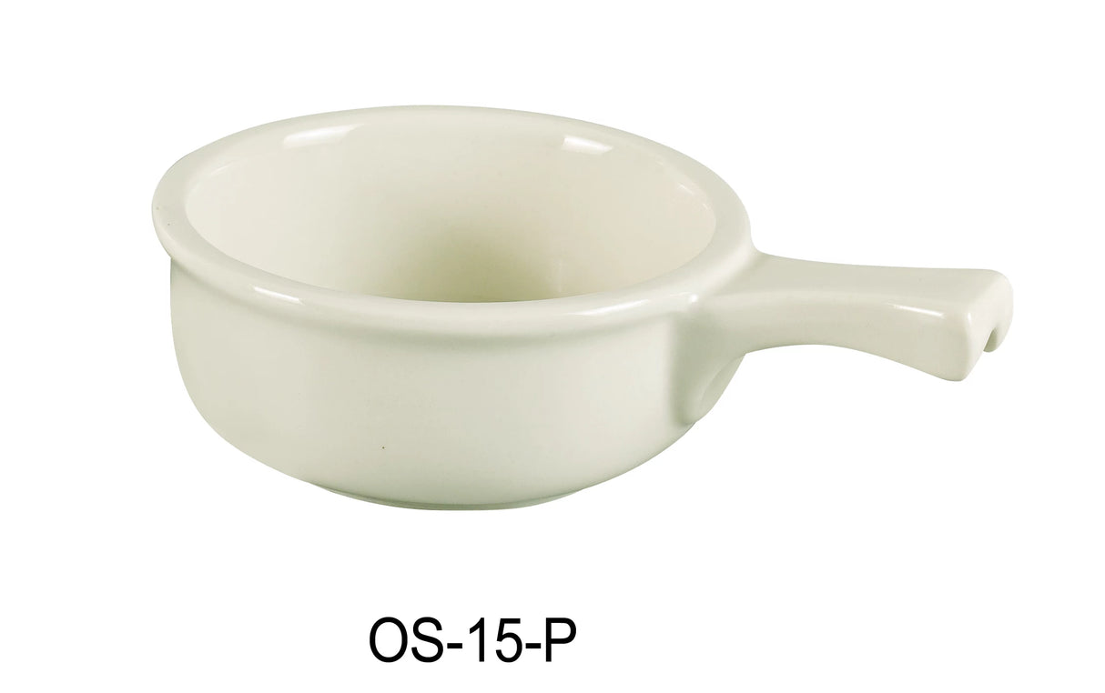 Yanco OS-15-P 5 1/4"X2 1/4" ONION SOUP CROCK WITH HANDLE SUPER WHITE 15 OZ