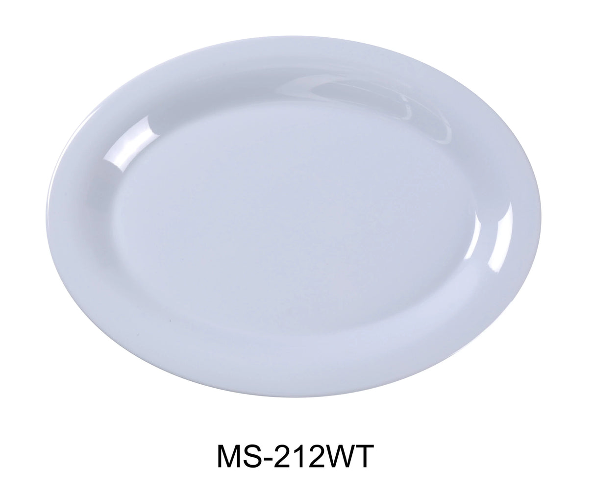 Yanco MILE STONE 12" X 9" OVAL PLATTER WHITE