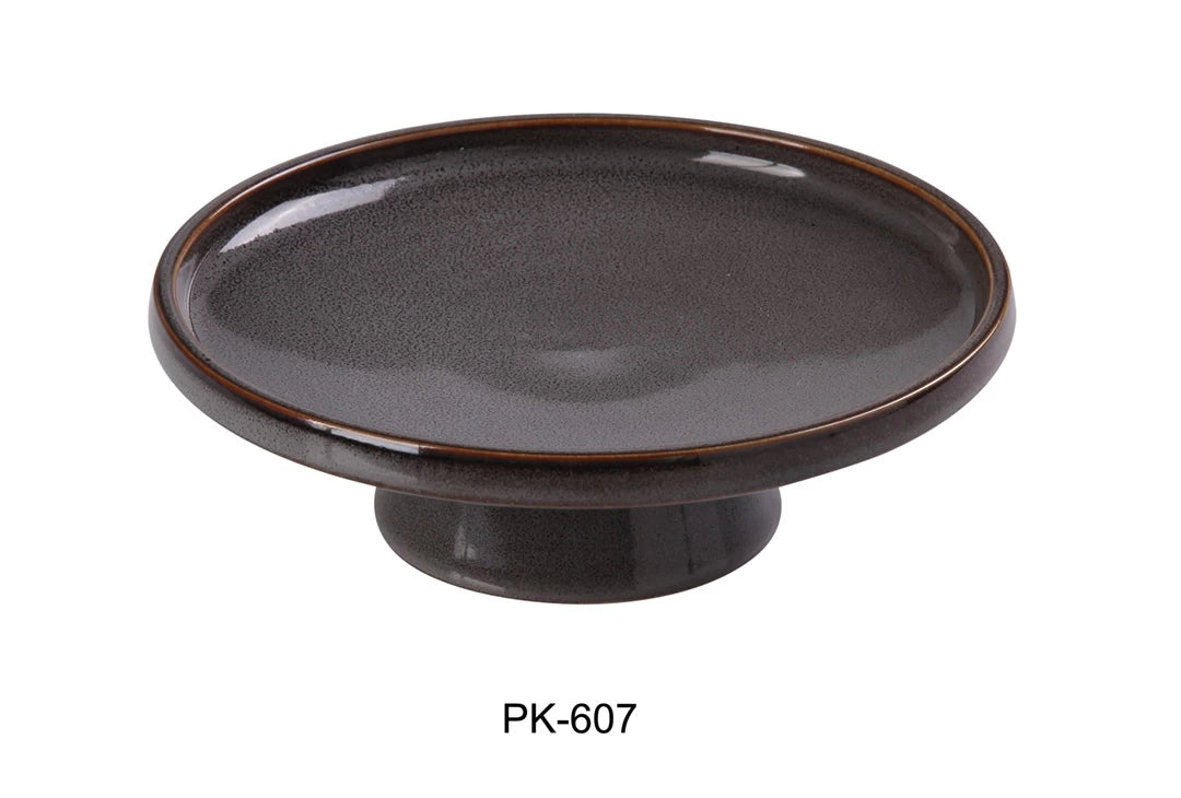 Yanco Peacock 7 1/2" X 2 1/2" Footed Dessert Plate
