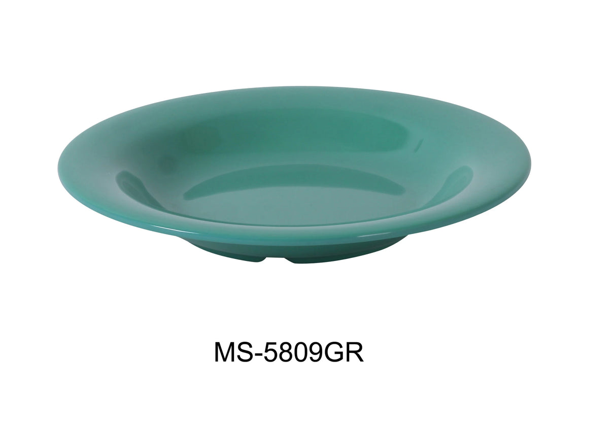 Yanco MILE STONE 9 1/4" X 1 1/4"H PASTA BOWL - 13 OZ GREEN