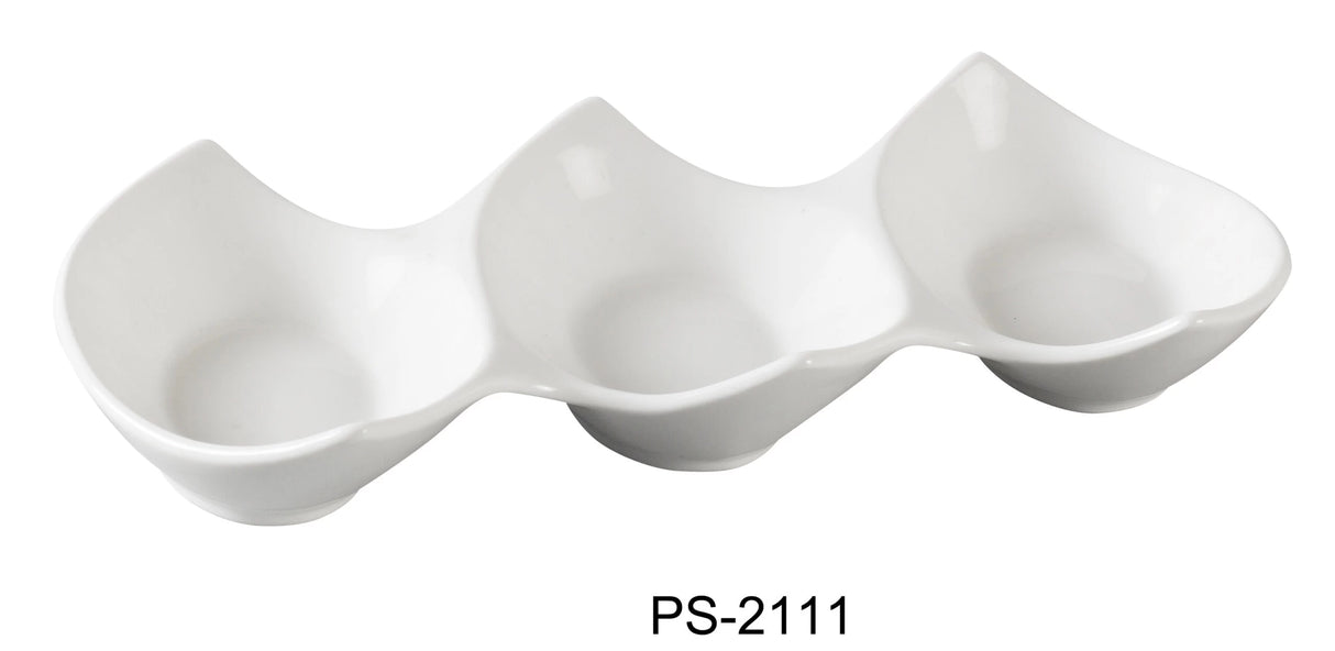 Yanco Piscataway 11" X 5" 3-Compartment 3 Oz Each