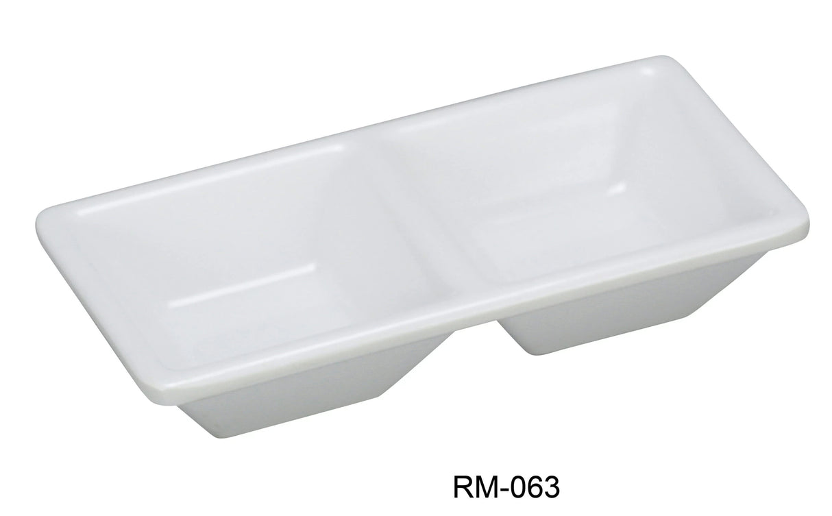 Yanco Rome 5 1/8" X 2 1/2" 2-Compartment Dessert Dish