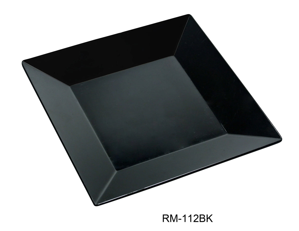 Yanco Rome-Black 12" Square Plate Black