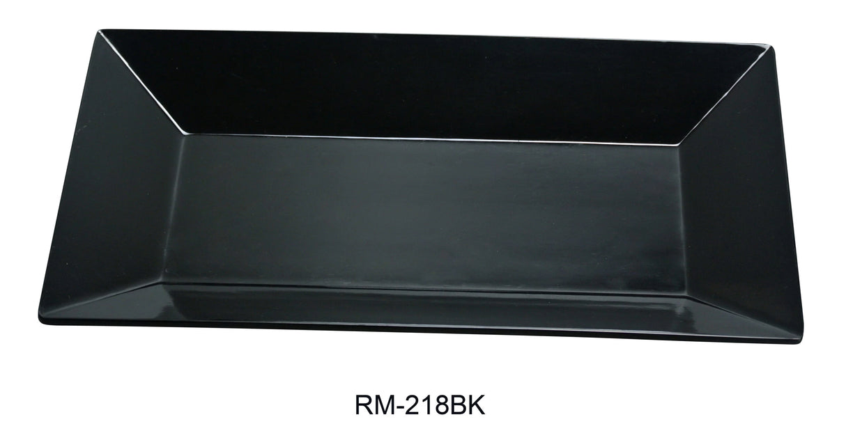 Yanco Rome-Black 18" X 10 1/2" Rectangular Plate Black
