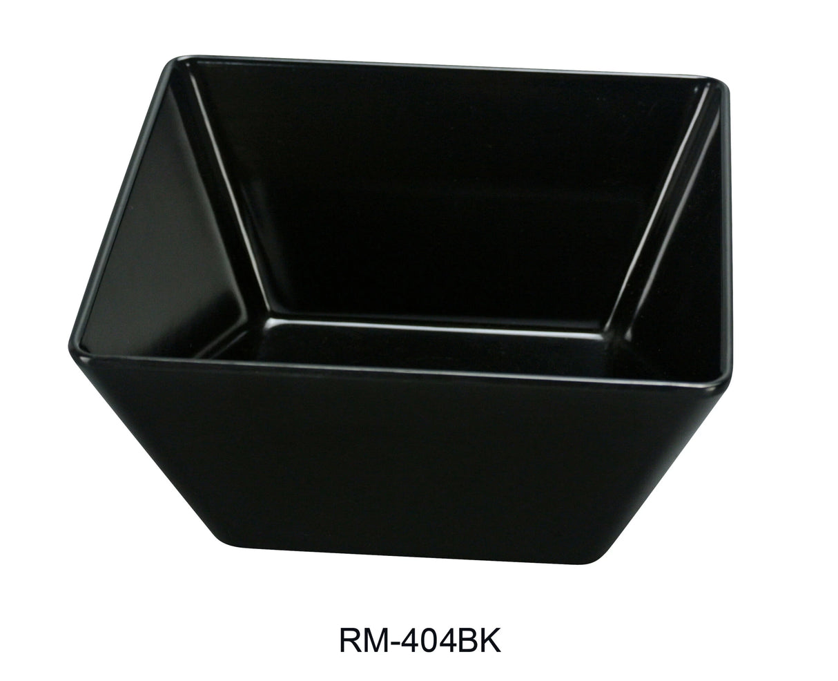 Yanco Rome-Black 3 3/4" X 2 1/2"H Square Bowl 10 Oz Black