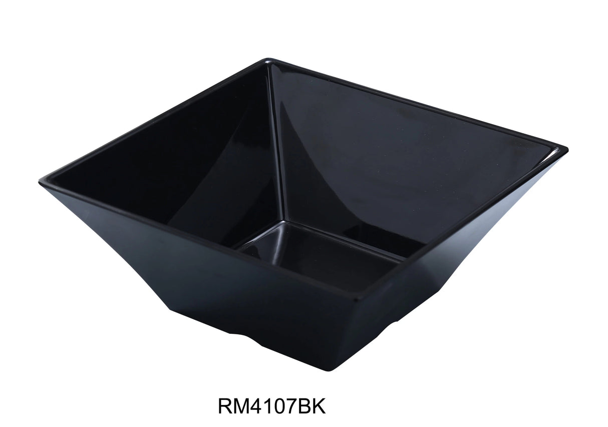 Yanco Rome-Black 7 1/2" X 3 1/2"H Square Bowl 2 Qt