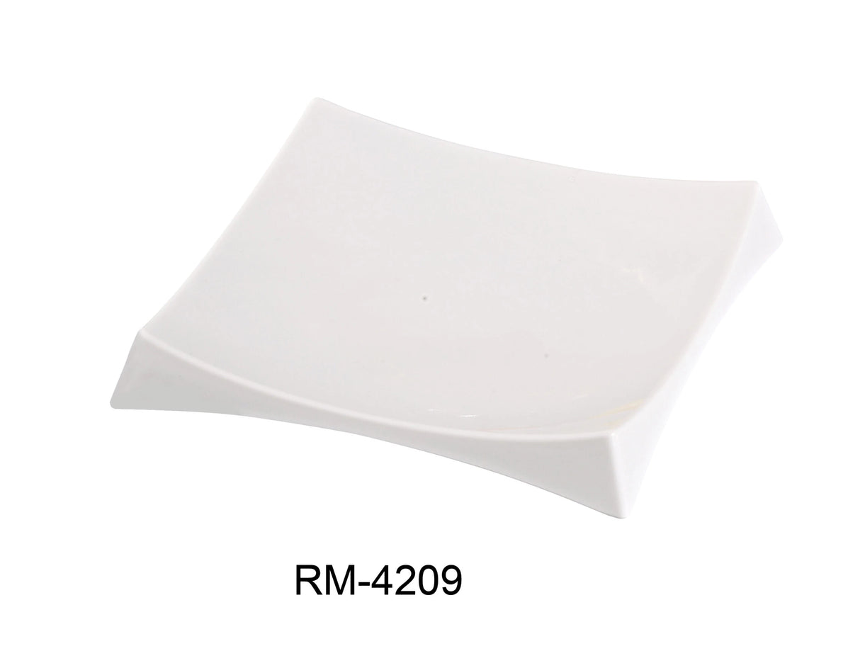 Yanco Rome 8 1/2" Square Sushi Plate With Foot