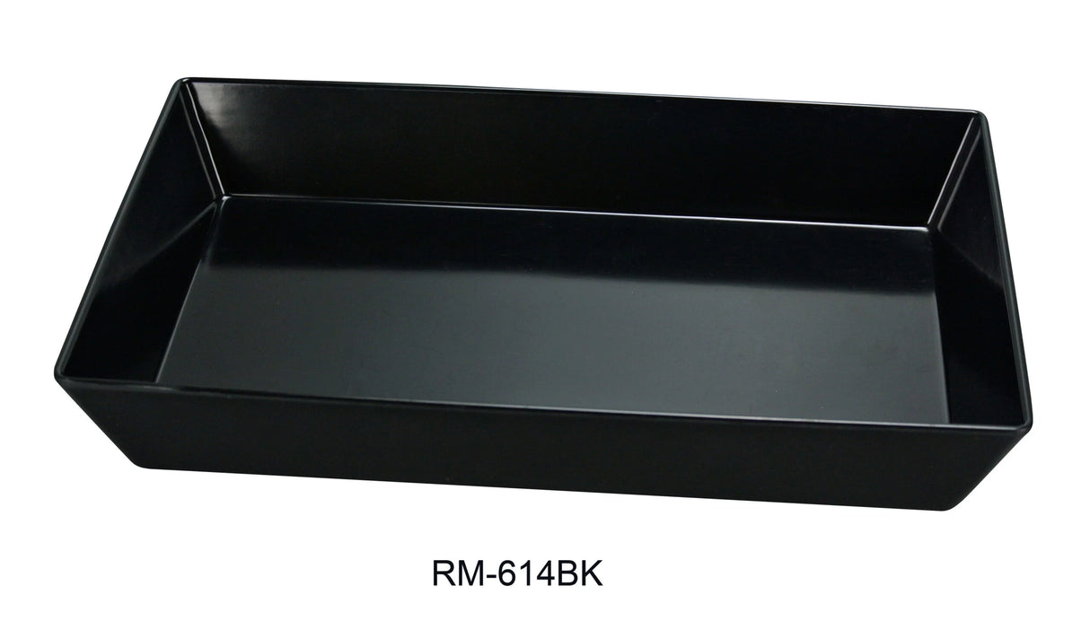 Yanco Rome-Black 13 3/4" X 10" X 2 1/2" Rectangular Tray Black
