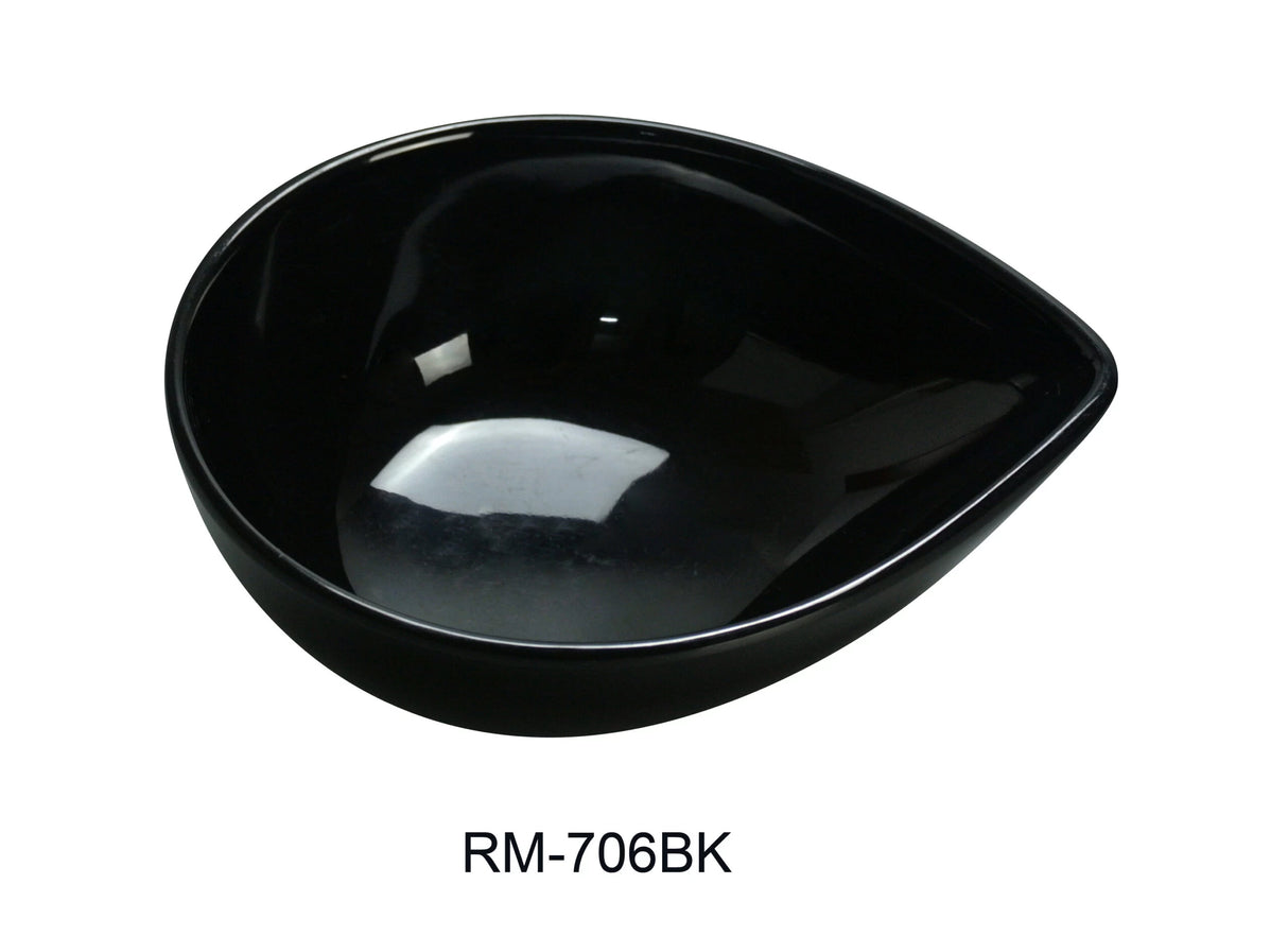 Yanco Rome-Black 5 3/4" X 4 1/2" X 2" Waterdrop Shape Dish Black 10 Oz