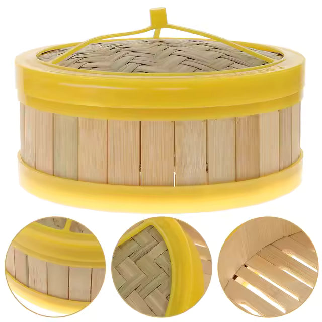 Bamboo steamer - steamer lid with plastic ring