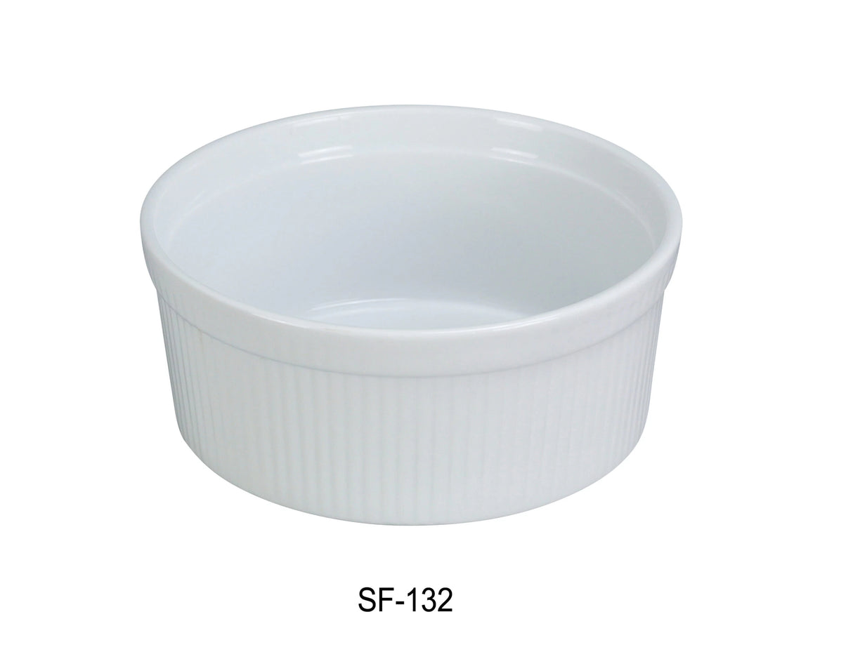 Yanco SF-164 8" X 2 3/4"H SOUFFLE BOWL FLUTED 64 OZ