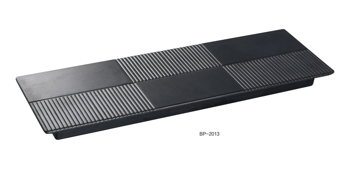 12 Pack Yanco BLACK PEARL 13" X 4 1/4" RECTANGULAR DISPLAY PLATE