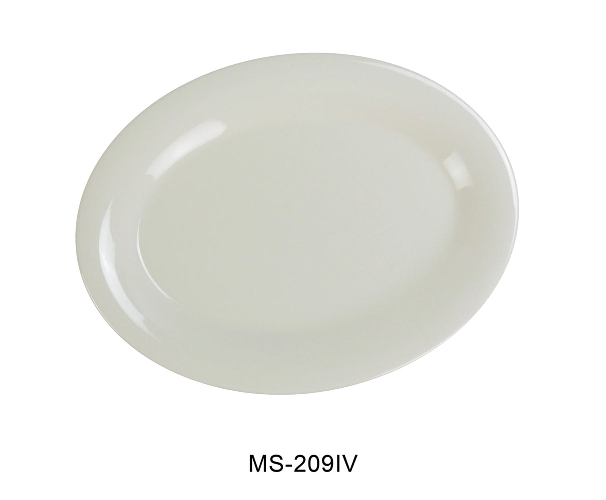 Yanco MILE STONE 9 1/2" X 7 1/4" OVAL PLATTER IVORY