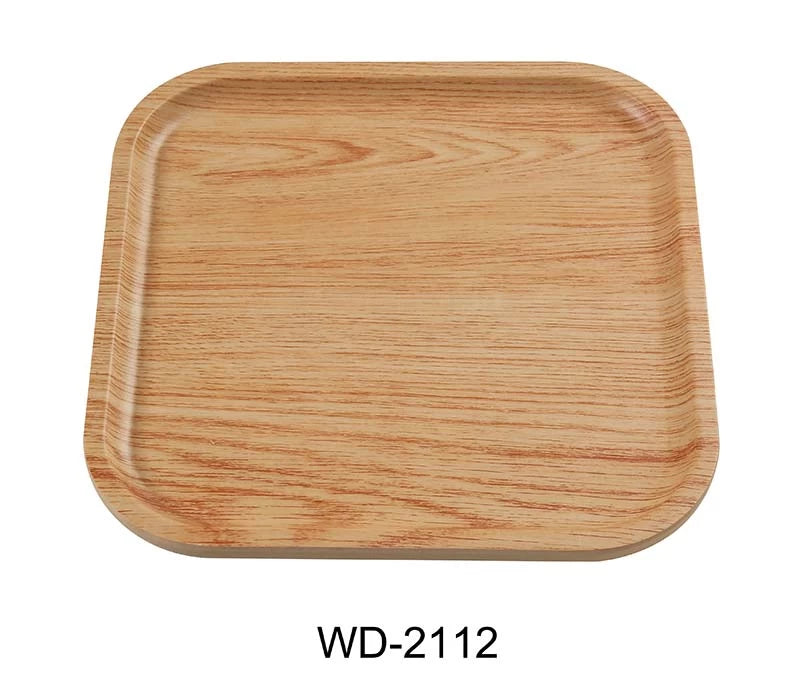 Yanco Wooden 11 3/4" Square Plate