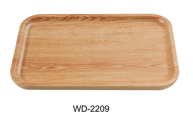 Yanco Wooden 9 3/4" X 5 1/2" Rectangular Plate