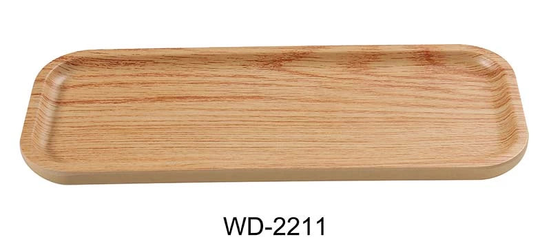 Yanco Wooden 11 3/4" X 4 1/4" Rectangular Plate