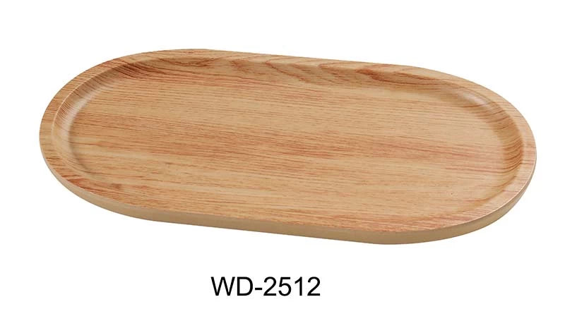 Yanco Wooden 12 1/2" X 6 1/4" Oval Plate
